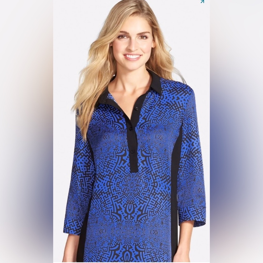 NWT LAUNDRY BY SHELLI SEGAL LOS ANGELES Geometrical Pattern Mini Dress Size 4